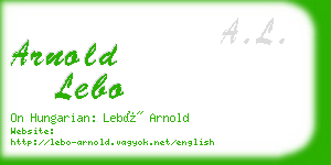 arnold lebo business card